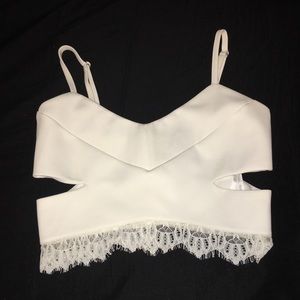 White Windsor crop top